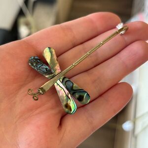 Sterling Dragonfly Brooch Vintage Mexico